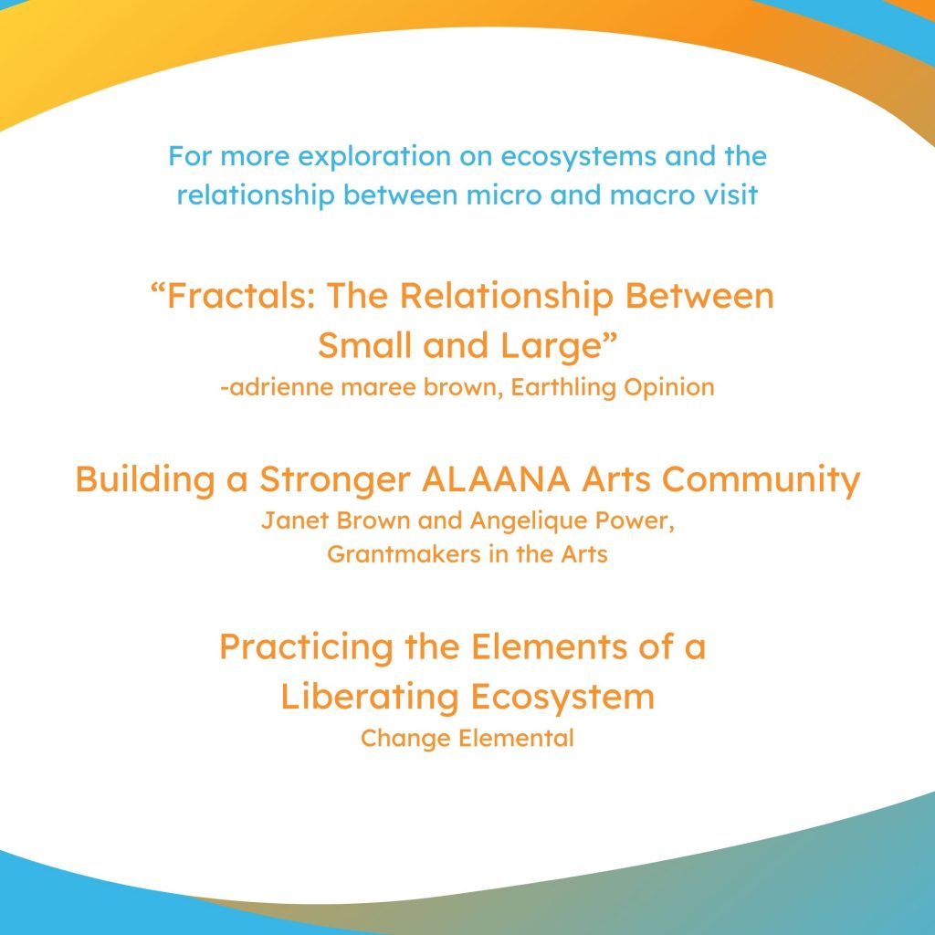 For more exploration on ecosystems and the relationship between micro and macro visit the provided links