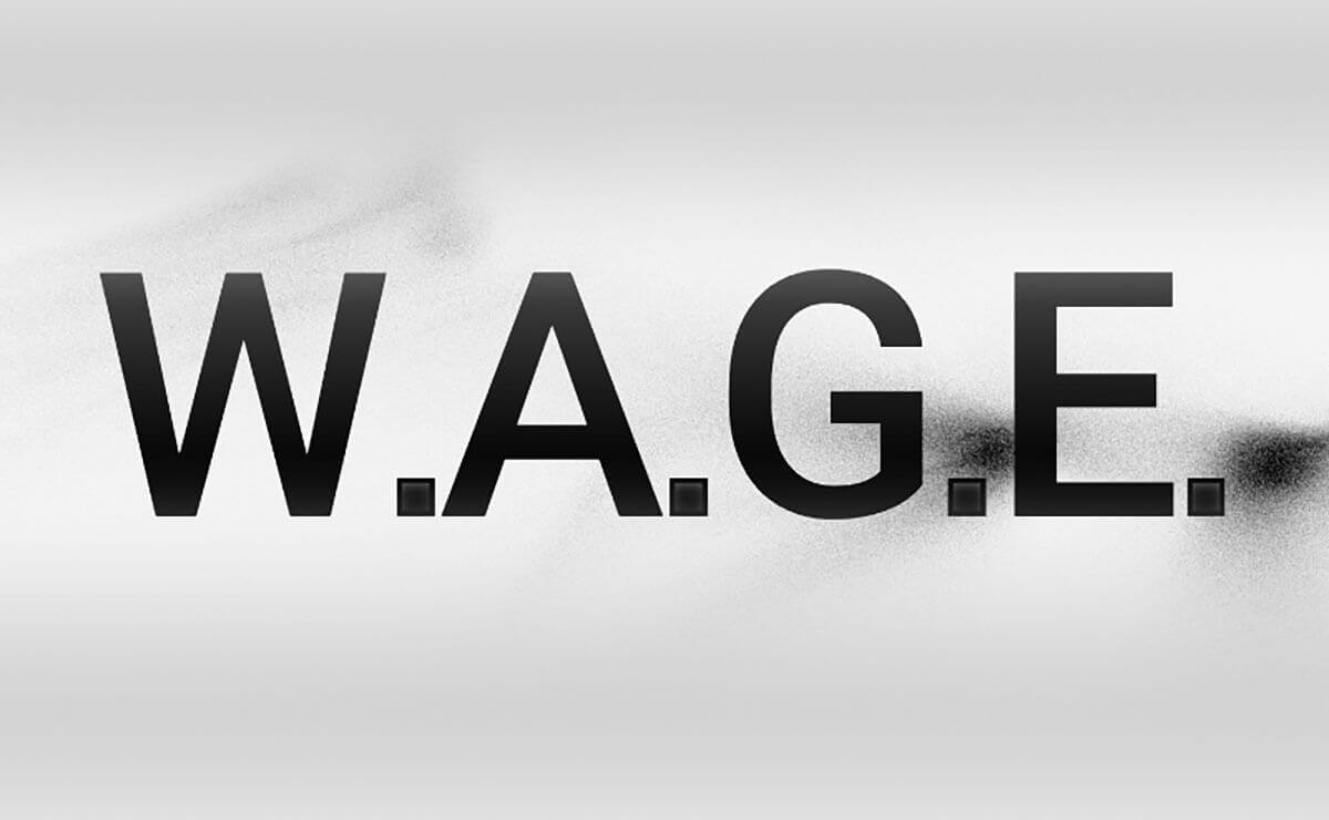 Logo for Working Artists and the Greater Economy, or WAGE.