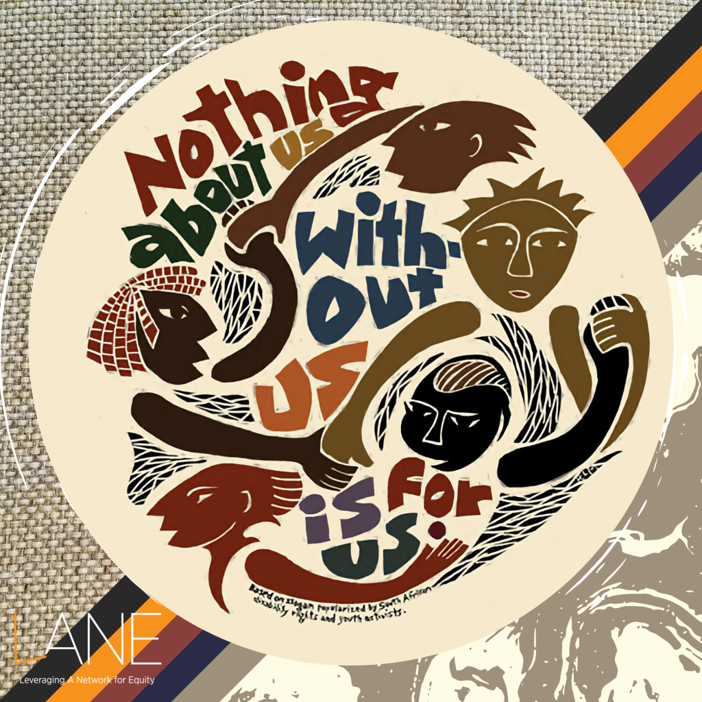 Nothing About Us, Without Us, Is For Us poster by Ricardo Levins Morales