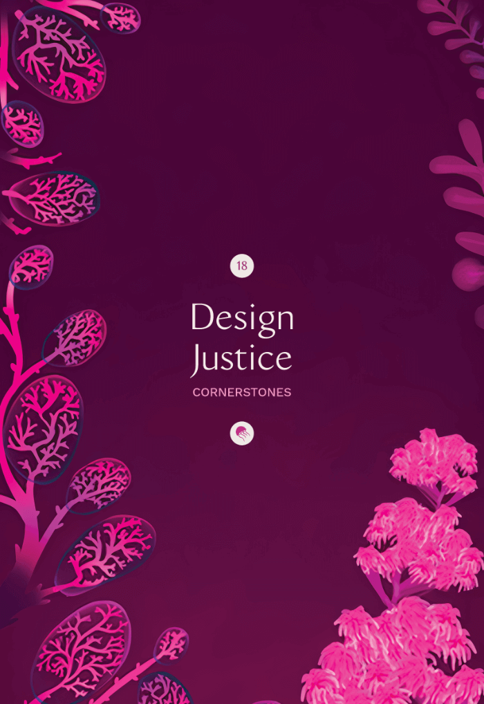 Illustration of a deep fuchsia rendition towering ocean plant life.